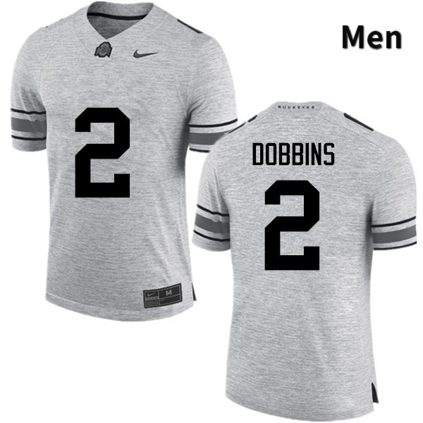 Ohio State Buckeyes J.K. Dobbins Men's #2 Gray Game Stitched College Football Jersey